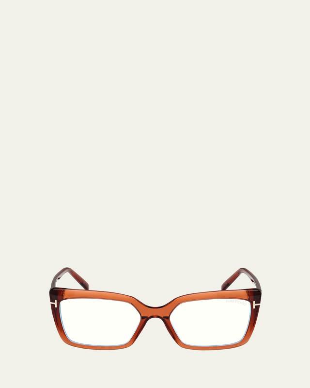Blue Blocking Acetate Rectangle Glasses